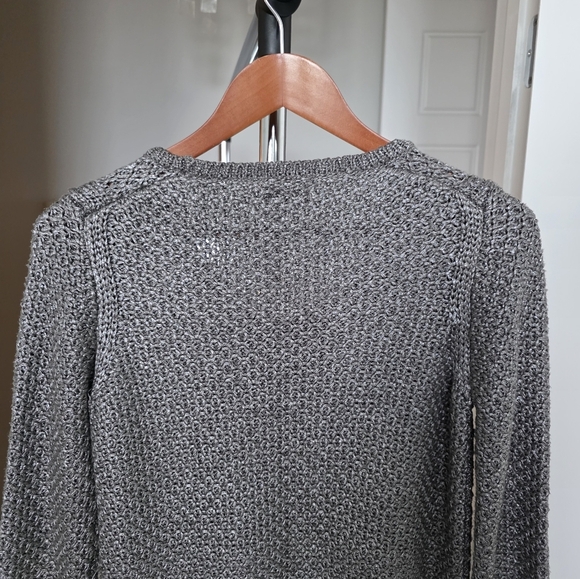 Massimo Dutti Shimmery Thread Open Knit Sweater in Grau Sz S - Picture 5 of 7